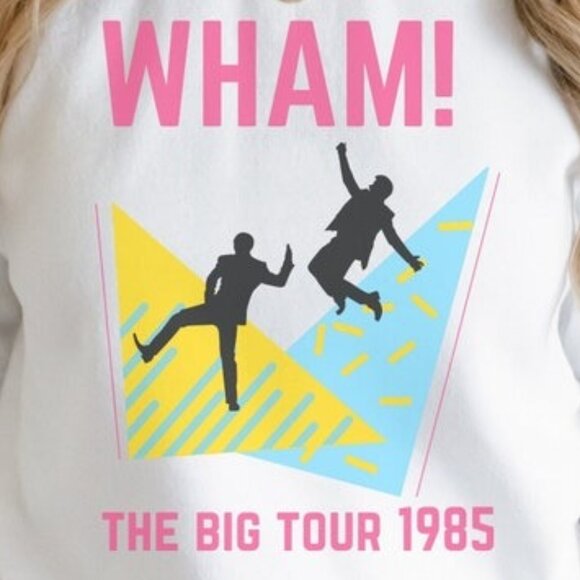 80s Music Sweatshirt Wham Sweatshirt 80s Concert Sweatshirt 05 - Picture 2 of 5